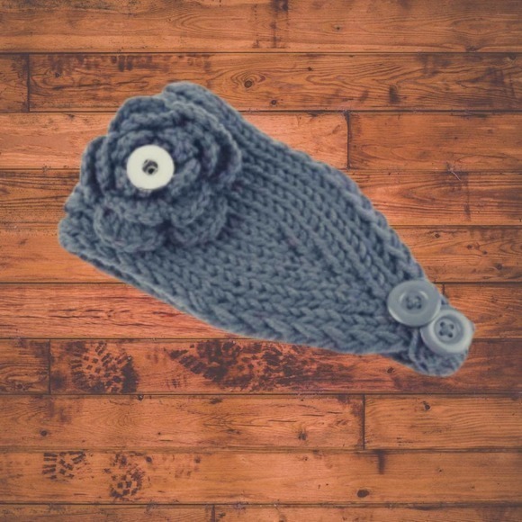 Gray Snap Button Headband